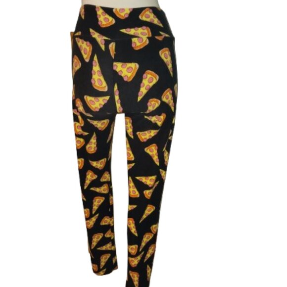 Lularoe Pizza Leggings One Size Excellent Condition - Picture 1 of 5
